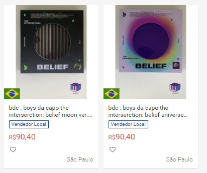 #venda Boys da Capo
<a href="/vendaetrocakpop/">VENDA E TROCA KPOP</a>
<a href="/kpop_vendas/">Colecionadores Troca/Venda</a>
<a href="/KPopTr_Venda/">Trocas & Vendas - Kpop</a>
<a href="/vendas_kpop/">VENDA E TROCA: K-POP</a>
 
Boys da Capo
the interserction: belief moon ver. 
the interserction: belief universe ver

R$ 90,40 cada
Loja no Shopee
shopee.com.br/bdc-boys-da-ca…

Levando 3 ou mais produtos 5% de desconto