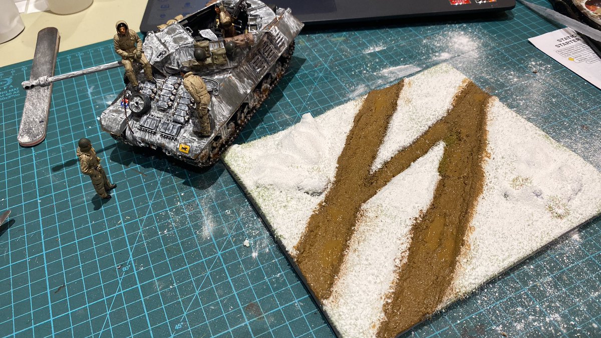 HistoryBowsh's tweet photo. Top livestream tonight @WeHaveWaysPod @almurray @James1940 with superb @Iain_MacGregor1 ๐ felt tenuously linked to the subject whilst putting the finishing touches to my winter Achilles โฆ wrong front, right weather #scalemodel #stashtag #whw #SWW #history https://t.co/VlIQ8vFLDG