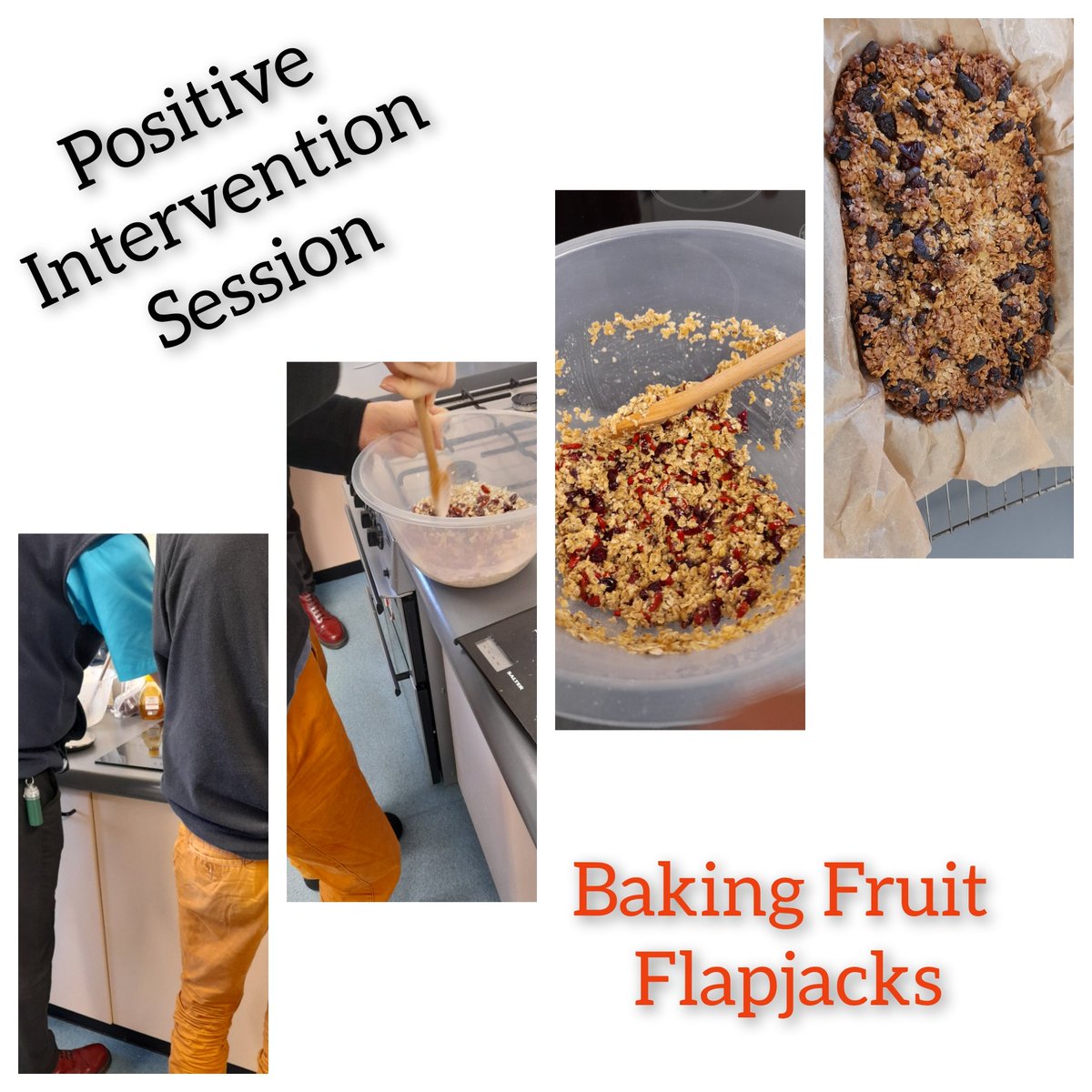 Redwood1_'s tweet photo. Positive Intervention with a healthy twist today. Patient baked fruit flapjacks, all healthy ingredients with the support of our AC and Ian (HCA).
@MaplesDept
#HealthyFood
#positiveintervention https://t.co/7UggPzYvwH