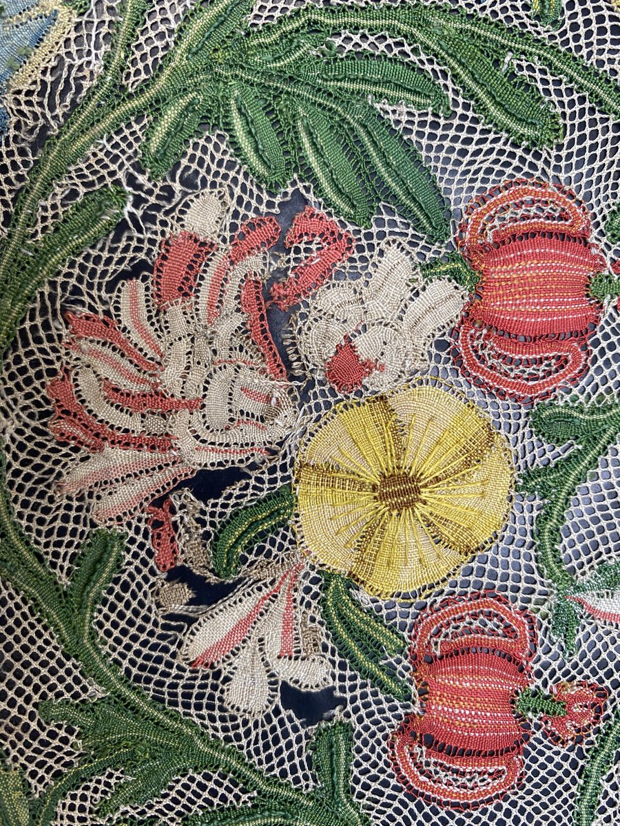 elise_naish's tweet photo. Ok #lace fans. From a fabulous sample book collected in the late 1800s. Can any one help me identify this? It’s about 12cm wide by 28cm long. And the colour!! ⁦ https://t.co/uFLWEXQxuL