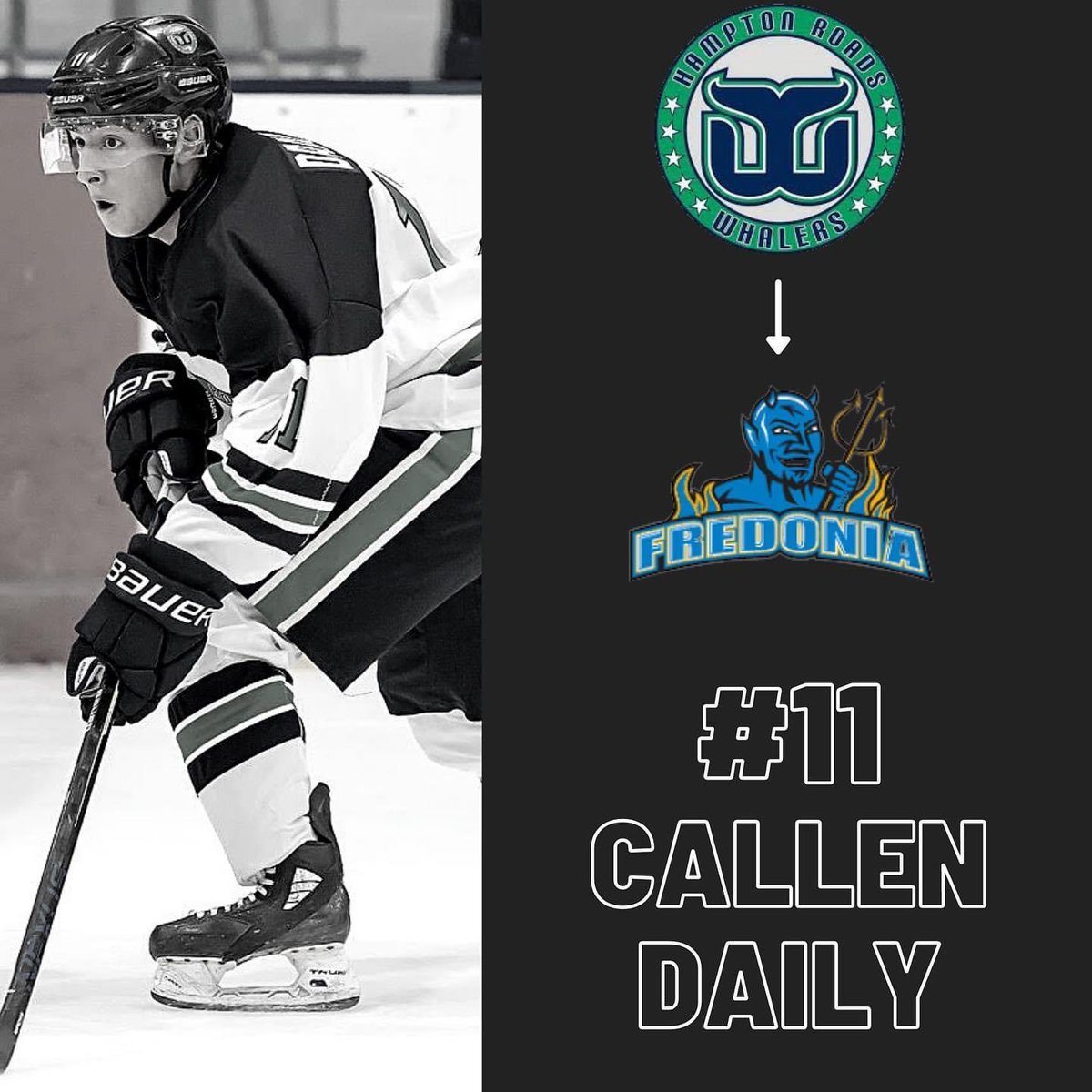 Congratulations to Callen Daily on his commitment too SUNY-Fredonia Callen has 43 Goals and 46 assist in 111 Games played.  #hrw #whosnext <a href="/USPHL/">USPHL</a> <a href="/The_DanKShow/">DanKShow</a>