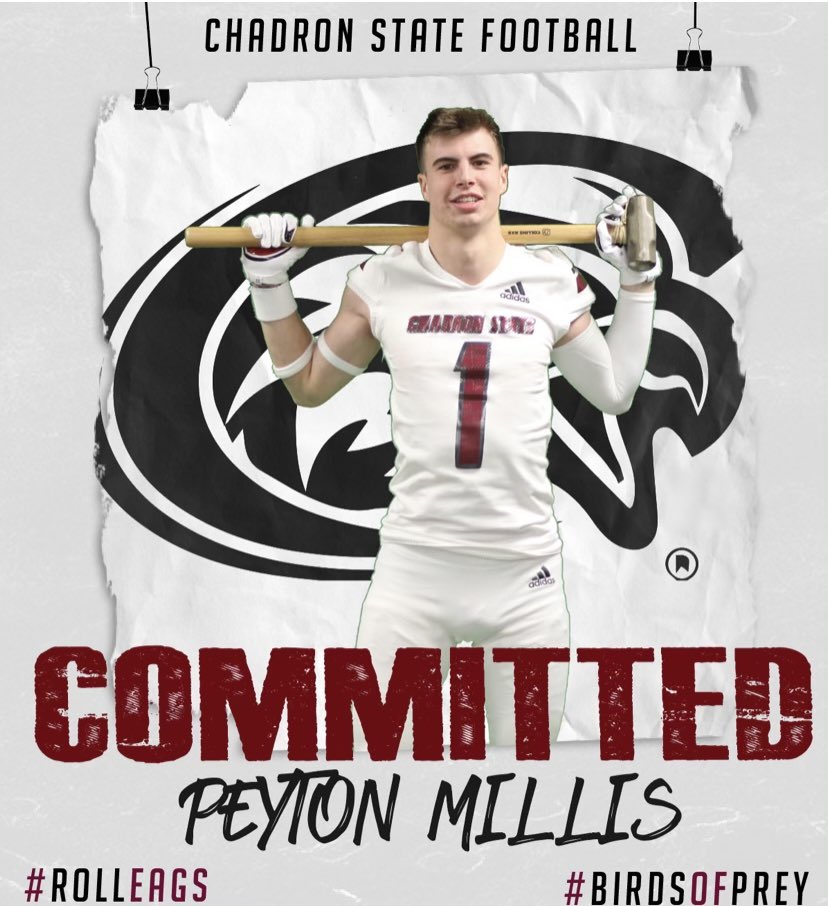 Committed‼️‼️🦅🦅
<a href="/CSCFootball/">Chadron State Football</a> <a href="/CoachJayLong/">Jay Long</a> <a href="/CoachTWilson22/">Tommy Wilson</a> <a href="/CoachFurrier/">Dylan Furrier</a> <a href="/CoachSasse/">Clint Sasse</a>