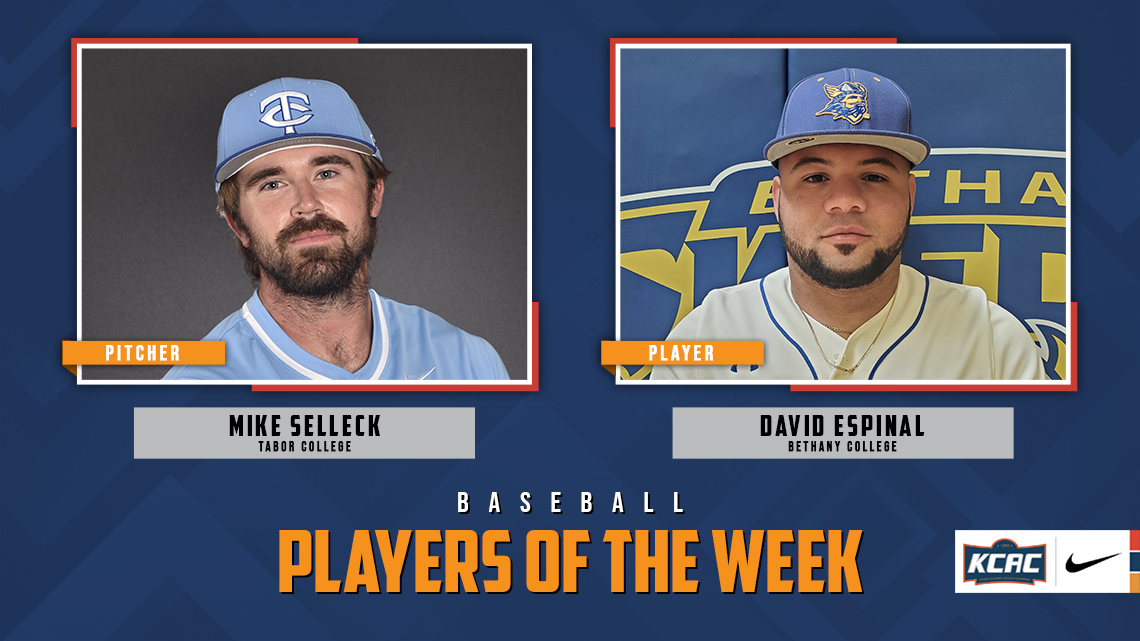 kcacsports's tweet photo. Mike Selleck of @GoTaborBluejays and David Espinal of @BethanySwedes Earn KCAC Baseball Weekly Honors! https://t.co/tTrqUoBk7x #KCACbsb

@KansasPregame @KansasSportsNet @OklaSports_Joey @NAIA @NAIABall https://t.co/59oG0NdIeX
