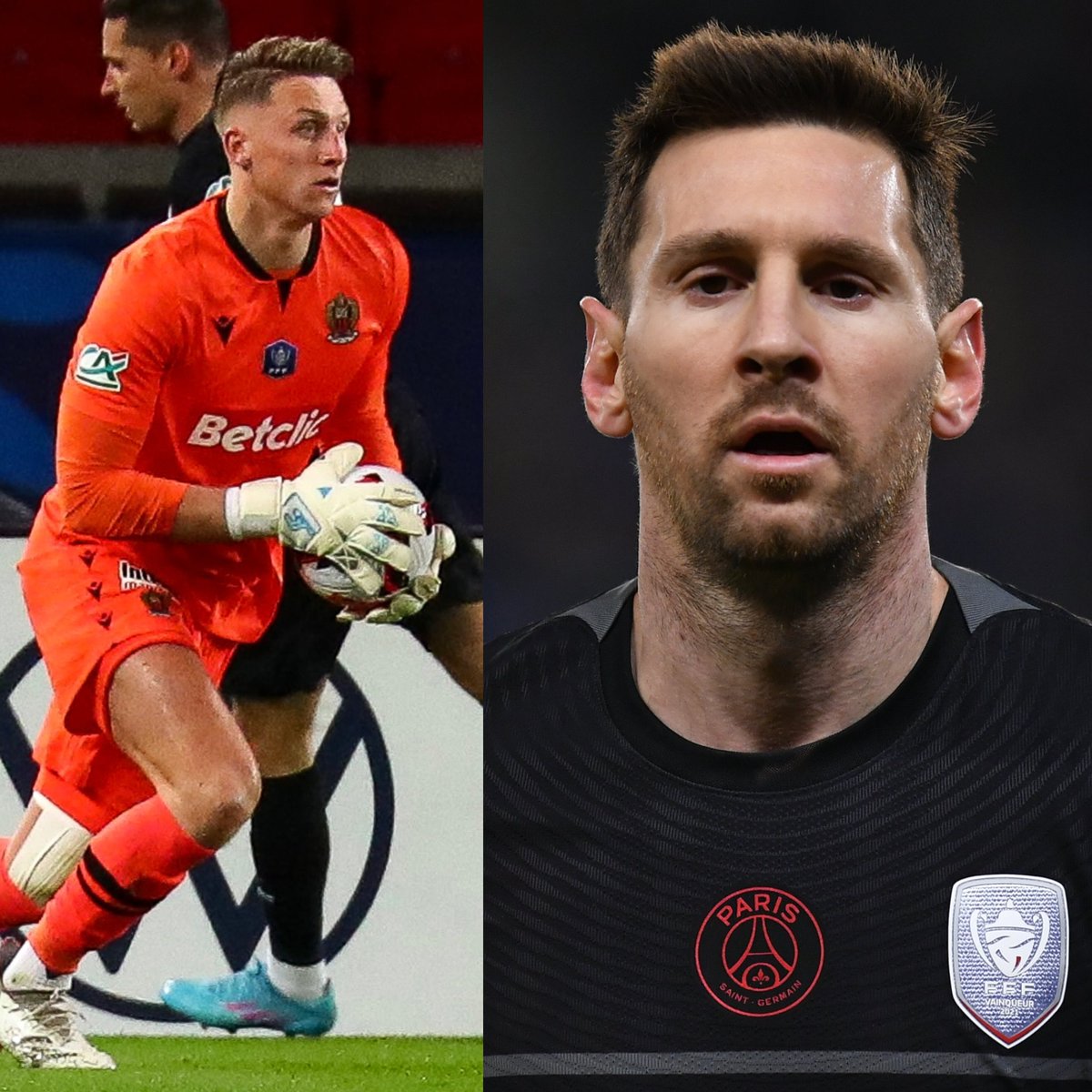 InvictosSomos's tweet photo. ¡¡PSG QUEDÓ ELIMINADO!! Nice se cargó al PSG de la Copa de Francia. El equipo de Galtier venció al cuadro de Pochettino en tanda de penales (5-6). Marcin Bułka, portero que pertenece al club parisino y está cedido, fue el héroe (le tapó penales a Paredes y Xavi Simons). FRACASO. https://t.co/zK8anG3kbI