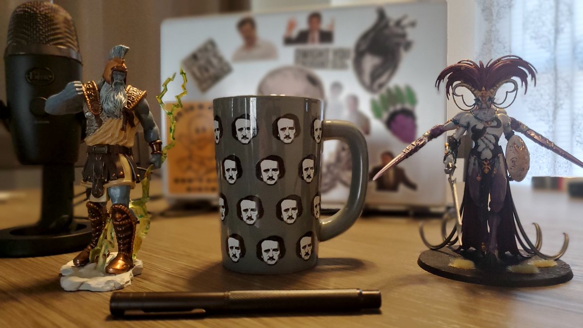 NerdsWCoffee's tweet photo. It's #mugmonday over here with the nerds! This is our Poe-ka dot mug, exemplifying the awesomeness that is Poe. He brought friends, too! Purchased at our #flngs @AdvUnderground!!! 

#Poe #CoffeeTime #Warhammer40k #dnd #PodcastAndChill #MondayMotivation #podcast https://t.co/7maYnqb1UL