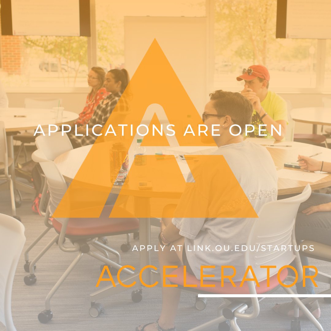 Our Startup Accelerator applications are live until Feb. 18! We are excited to launch a new Accelerator round and we are committed to helping local entrepreneurs move their ideas forward. Apply at link.ou.edu/startups!