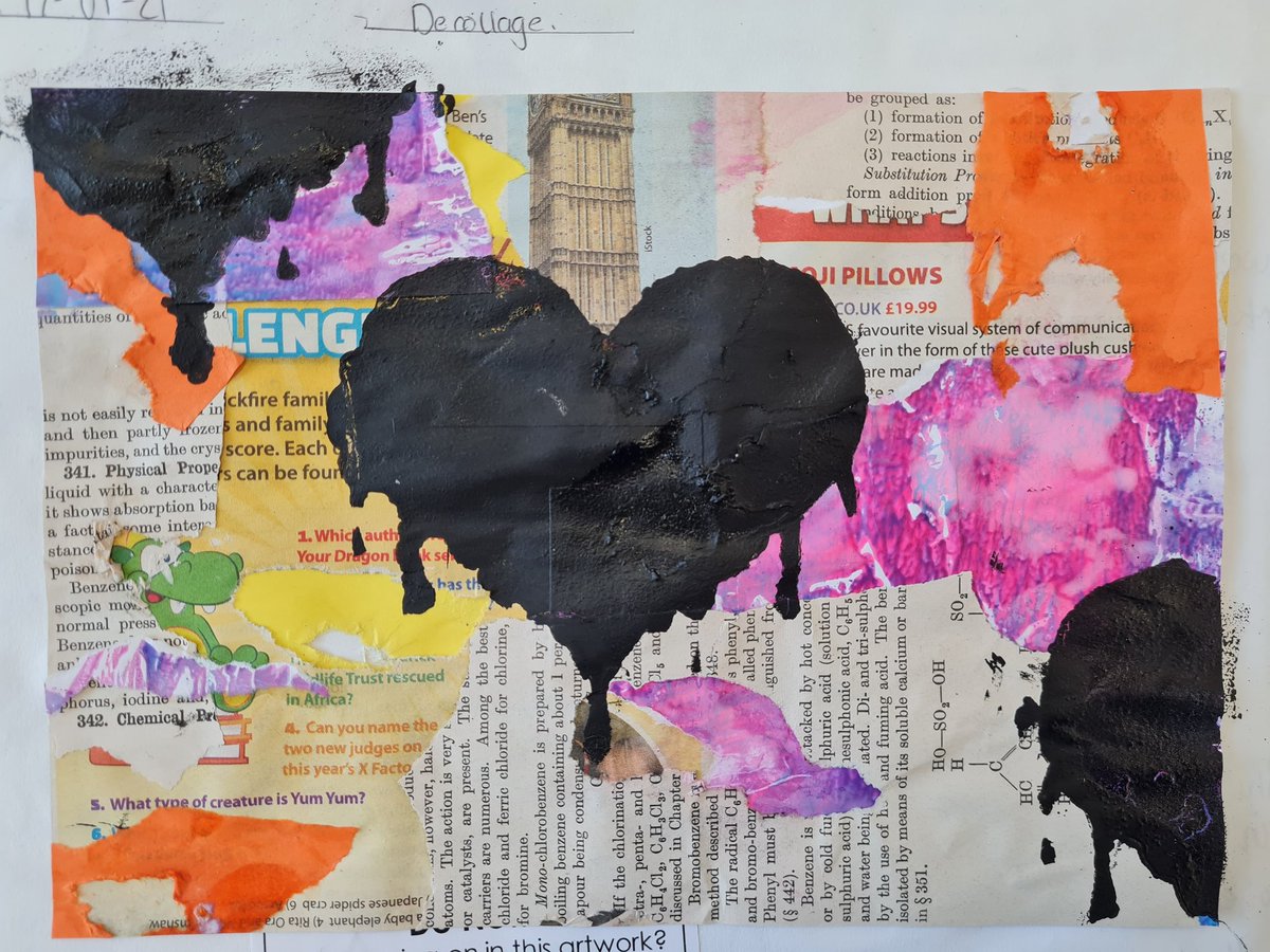 thornhillcreate's tweet photo. Yr9, amazing street art outcomes. Influenced by Banksy and Shepard Fairey. They have made a decollage background and applied a stencil over the top. #art #streetarteverywhere #thornhillacademy https://t.co/seLKnctCe7