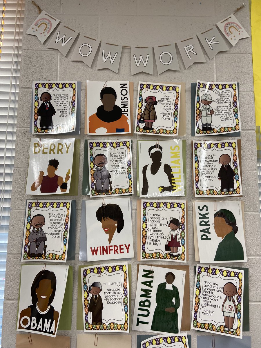 Mrs_EsLim's tweet photo. Prepped my bookshelf and work wall for Black History Month! Excited for the Ss to see tomorrow 😊 @Relay_BCPS https://t.co/n3ReKqYqvo