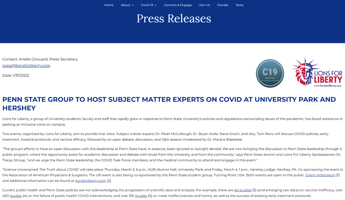P_McCulloughMD's tweet photo. Spotify may censor Rogan but they cannot silence myself and esteemed colleagues as we review the data on pandemic response for students and faculty at Penn State University.  Public programs have drawn large crowds seeking scientific truth after two years of being stonewalled. https://t.co/QDVa3CSIYJ