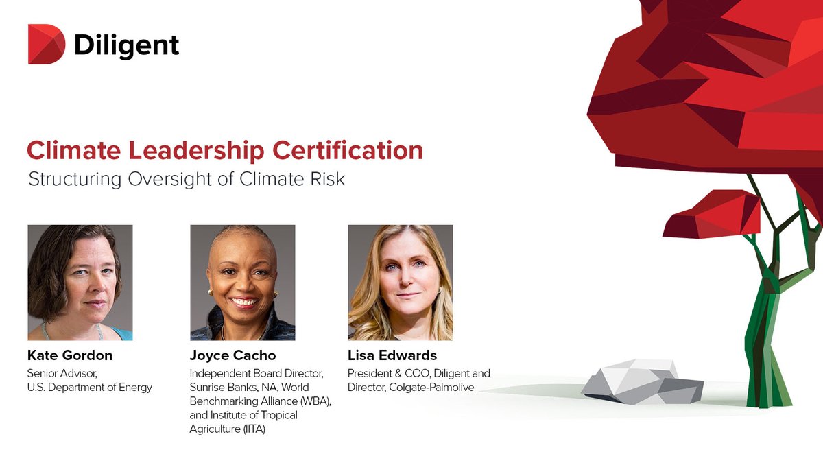 diligentHQ's tweet image. Our Climate Leadership Certification Program launches tomorrow! Sign up now to be a part of the next cohort in March. The course covers everything you need to know when it comes to managing the E in #ESG! diligent.com/landing/climat…
