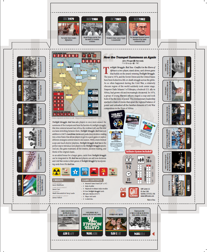 JasonDCMatthews's tweet photo. Per usual, Terry Leeds is swinging for the fences. Take a look at the box bottom and historical timeline around the side panels for Twilight Struggle: Red Sea @gmtgames #TSREDSEA https://t.co/SryUygQ563