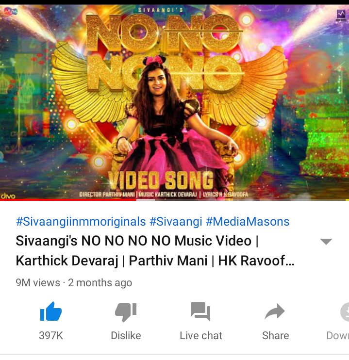 ani_editz's tweet photo. 9M+ views for #NoNoNoNo congratulations 😍 @sivaangi_k @MediaMasons @ravoofa @IyenarJack @Parthiv_Mani #Sivaangi #MediaMasons https://t.co/sKTTeGfj3Q