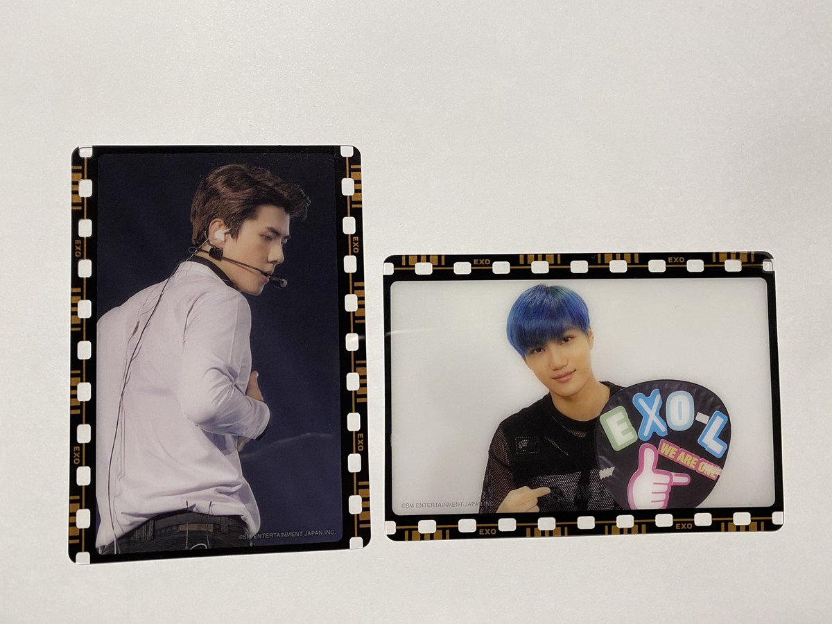 EXO FC EXO-L JAPAN フィルム
フィルム風デザインカード　交換

譲：セフン、カイ

求：チャニョル、ベッキョン、D.O.(ギョンス)

条件が合う方がいましたらご連絡下さい。
よろしくお願い致します☆

硬質カード・防水対策、同日発送希望です。