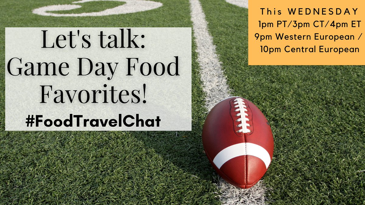 Whether you're big into sports or not, we can all get behind 'team food and drink'! So let's talk about Game Day Food Favorites this Wednesday, Feb. 2, 4pm ET on #FoodTravelChat. Click the link for to get the questions we'll be asking, in advance. realfoodtraveler.com/this-week-on-f…
