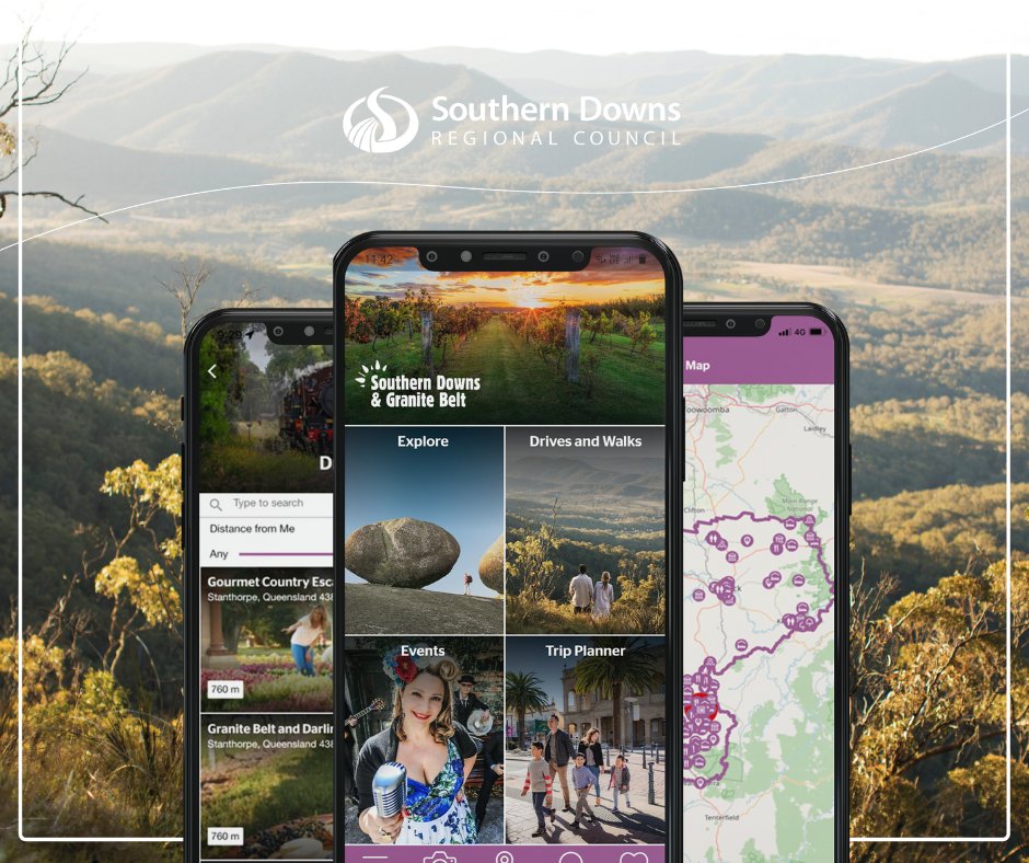 NEW APP ALERT 📱📣 Today Council unveiled the new Southern Downs and Granite Belt tourism app, featuring an exciting artificial intelligence element!

Read the full media release: bit.ly/32PurU8
Download the app: bit.ly/3oaoWqk 

#MySDRC #SouthernDowns