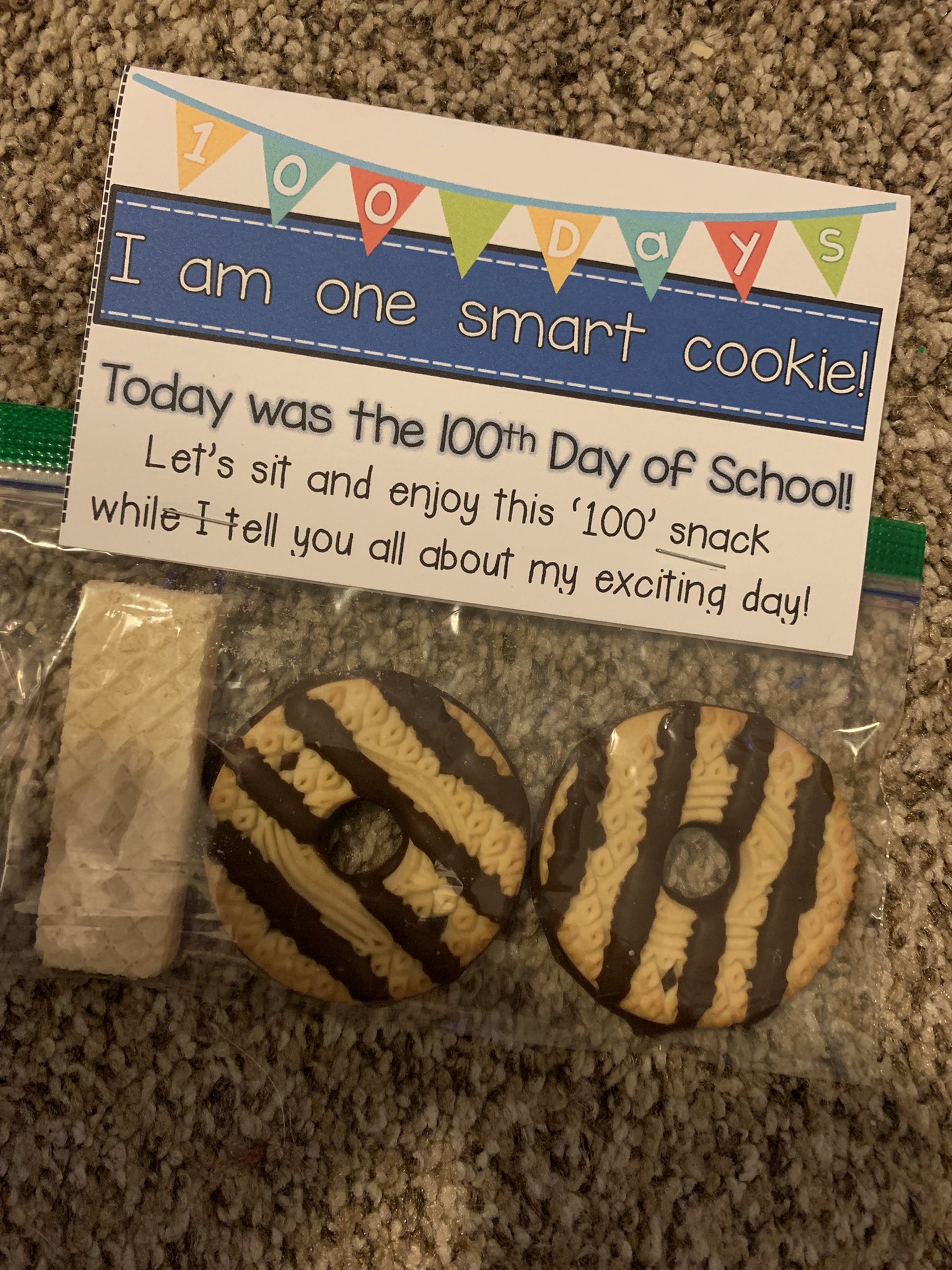 Katie (Zimbeck) Henson on Twitter: "An evening of prepping a 100 day snack  to give to my kinder kiddos on Thursday to take home! 🎉💚📚✏️ #CSCardinal  #Kinder #opsmomentsthatmatter https://t.co/R12YWSVYzM" / Twitter