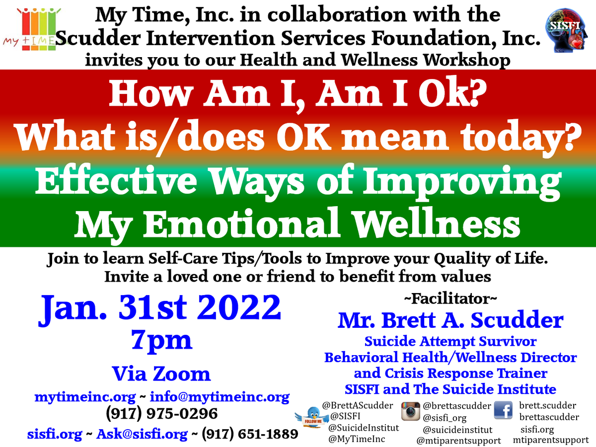 Tomorrow is my birthday. Taking day to celebrate me, enjoy #SelfCare. Starting celebration after my Workshop with parents of special needs children <a href="/mytimeinc/">My Time Inc</a> tonight on "How Am I, Am I Ok? Improving #EmotionalWellness. Looking forward to it. #IAmBrettless #TheSuicideNetwork