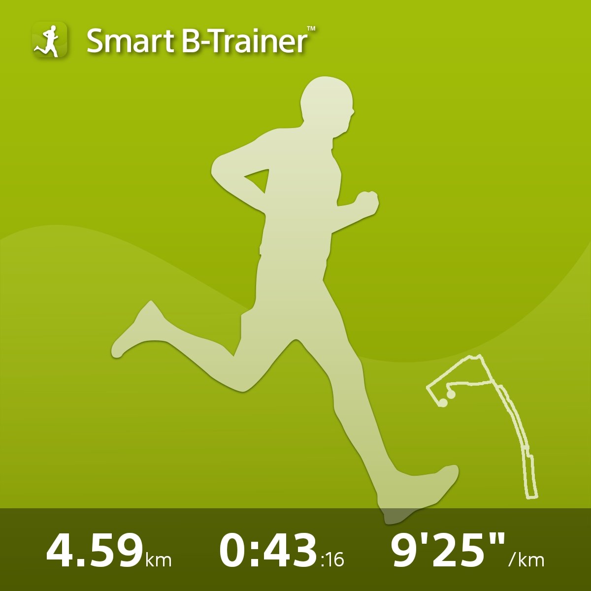 mistakemrk's tweet photo. ウォーキング再開。
Sony Smart B-Trainerでランニングしました。 0時間43分16秒, 4.5km, ペース 9’25”/km. https://t.co/fVVOugvvMF #btrainer https://t.co/UezNBviON4