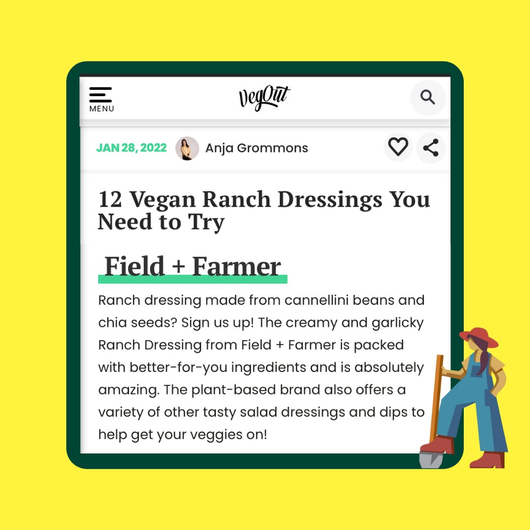 Let's just all agree that FIELD + FARMER has the best ranch dressing ever. @vegoutla 😎