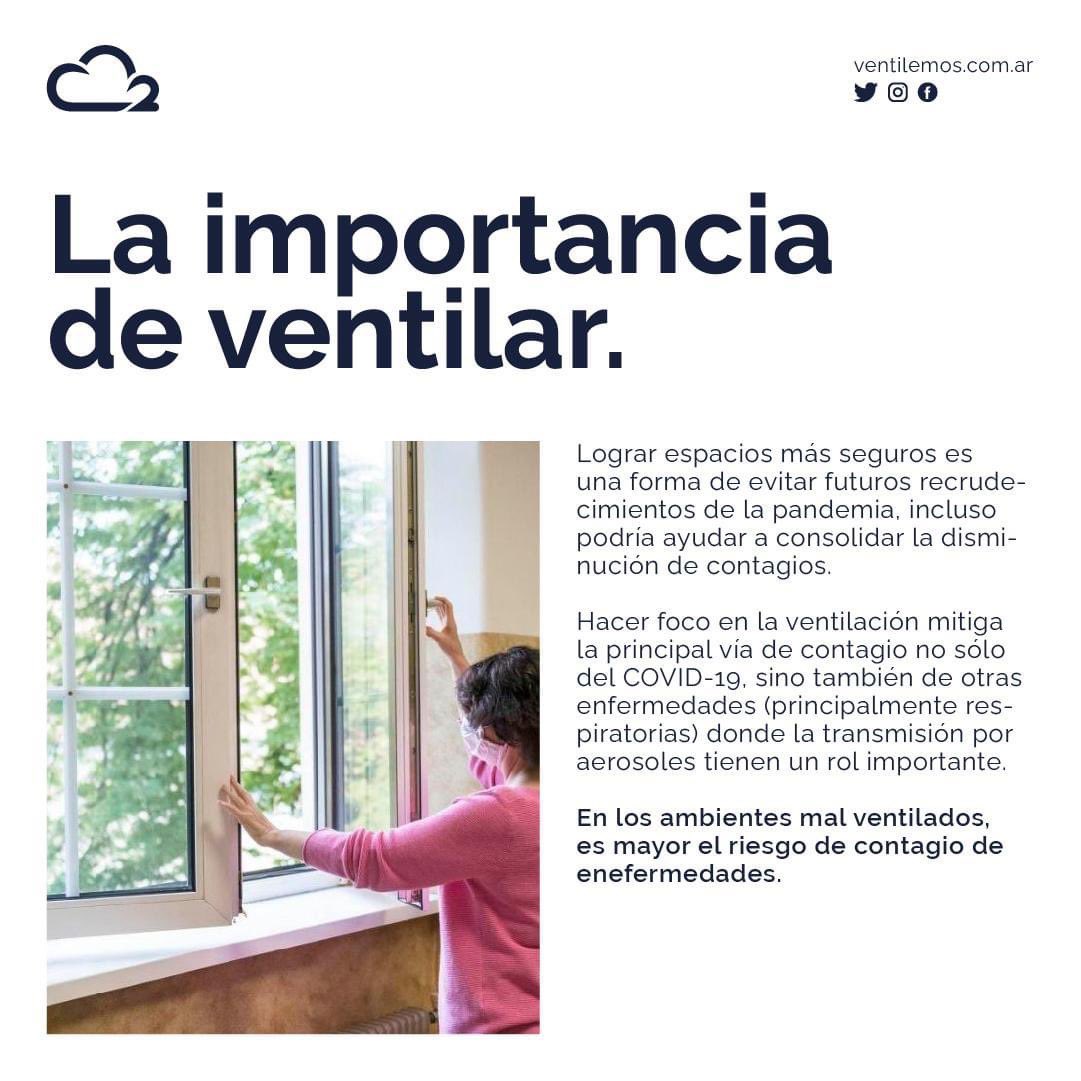 CovidArg's tweet photo. Lograr espacios más seguros es una forma de evitar futuros recrudecimientos de la pandemia, incluso podría ayudar a consolidar la disminución de contagios.

#CO2 #MedidoresCO2 #DioxidodeCarbono #CleanAirForHealth #IndoorAirQuality #CovidCO2 #Co2monitors #COVIDisAirborne https://t.co/gOgNNTzM8x