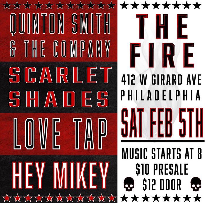 qsthecompany's tweet photo. We’re finally kicking off our first show of 2022 this Saturday at @FirePhilly in the city of brotherly love. Playing with some new faces and hopefully we get to see a whole lot more in the crowd.  It’s gonna be a great night. https://t.co/JkJvwj5tkd