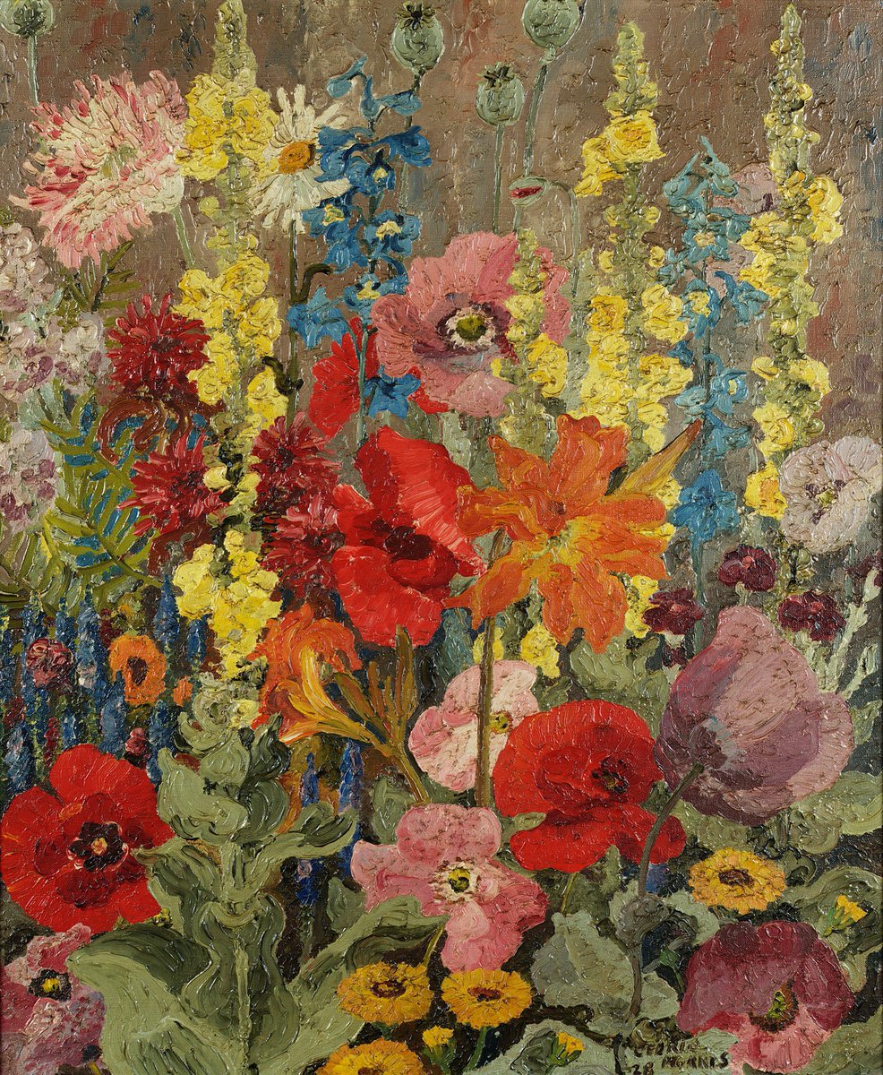 I really love the flower paintings of Sir Cedric Morris (1889-1982), a wonderful British artist. This is probably one of my favourites. It's 'Autumn Flowers' from 1928 and it provides a veritable cornucopia of flowers for our delectation. Just wallow in the richness of colour!