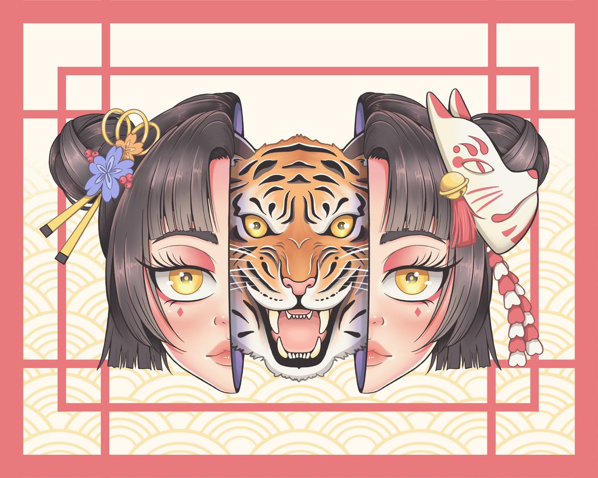 piratesarrrt's tweet photo. Year of the Tiger!🐯 Happy Lunar New Year!💕 #ChineseNewYear #LunarNewYear #art https://t.co/xOw1HOTqcn