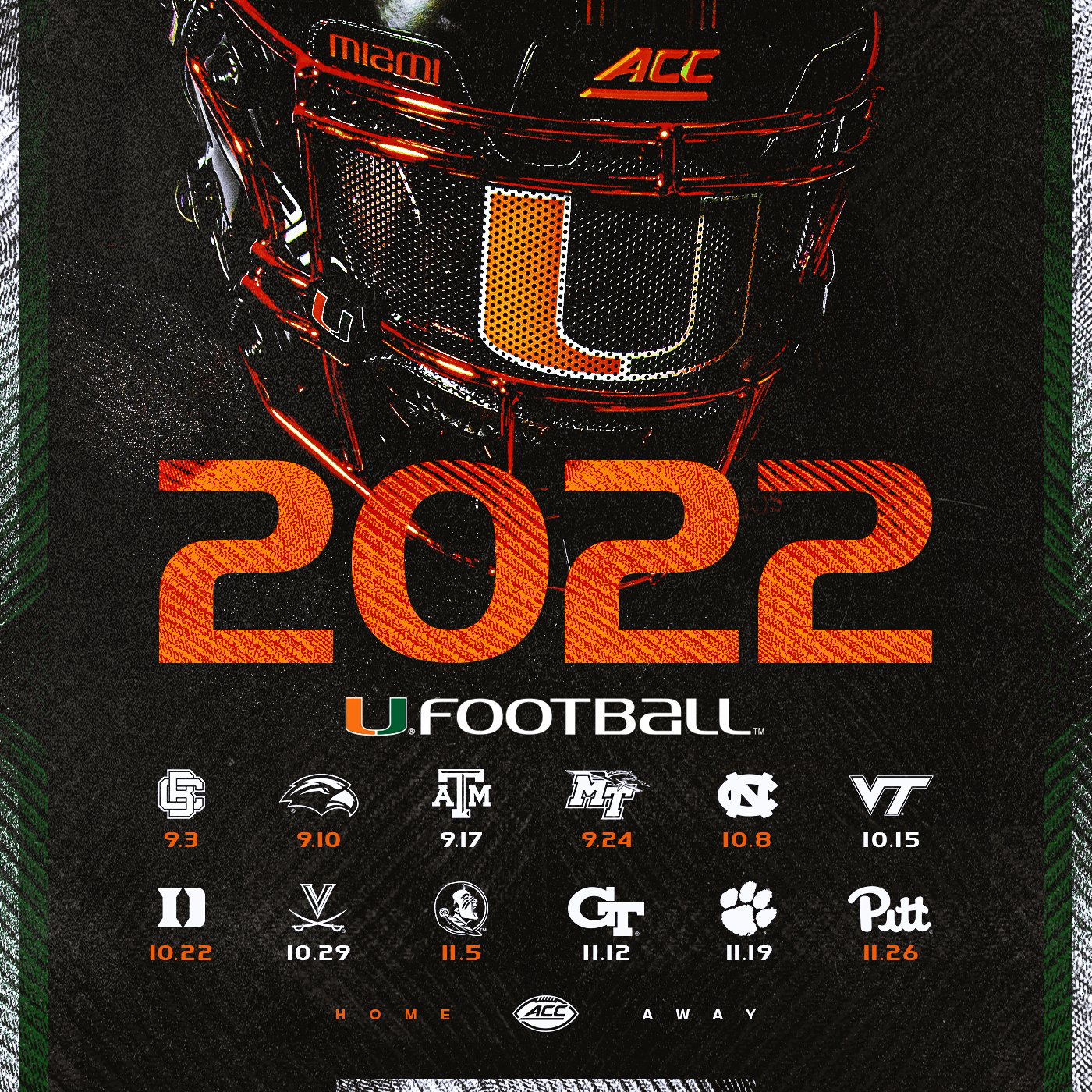 Canes Football on Twitter "𝗧𝗵𝗲 𝘀𝗰𝗵𝗲𝗱𝘂𝗹𝗲 𝗶𝘀 𝘀𝗲𝘁. Buy your season