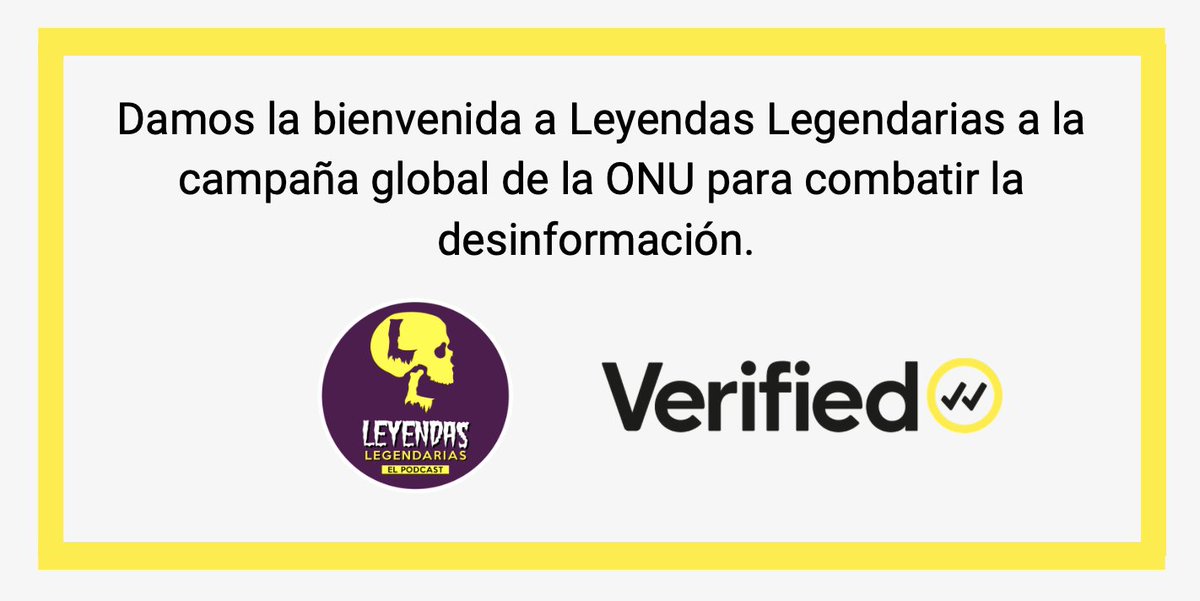 CINUmexico's tweet image. Le damos la bienvenida a @LeyendasPodcast  a la campaña de la Naciones Unidas #Verified para combatir la desinformación. ¡Esperen muy pronto muchas  sorpresas!