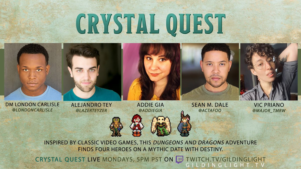 LondonCarlisle's tweet photo. Crystal Quest is LIVE NOW! Join @lazerteyzer, @AddieGia, @ActaFOO, @major_tmrw and I for a Final Fantasy inspired adventure:

https://t.co/ZAfZQrGQCv https://t.co/zD46rCW1Ch