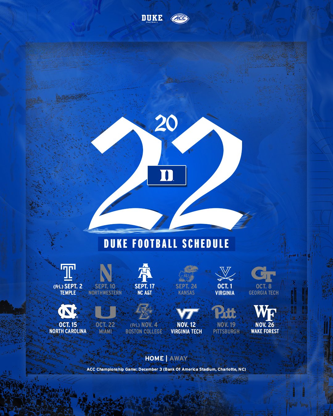 Duke football schedule deals