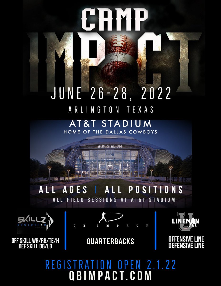 QBimpact's tweet photo. 📢 February 1st, 8:00am Camp IMPACT 2022 will go LIVE 💥

Register and lock in your spot tomorrow morning 🖊 👀👇 https://t.co/GDicb4Wnx8