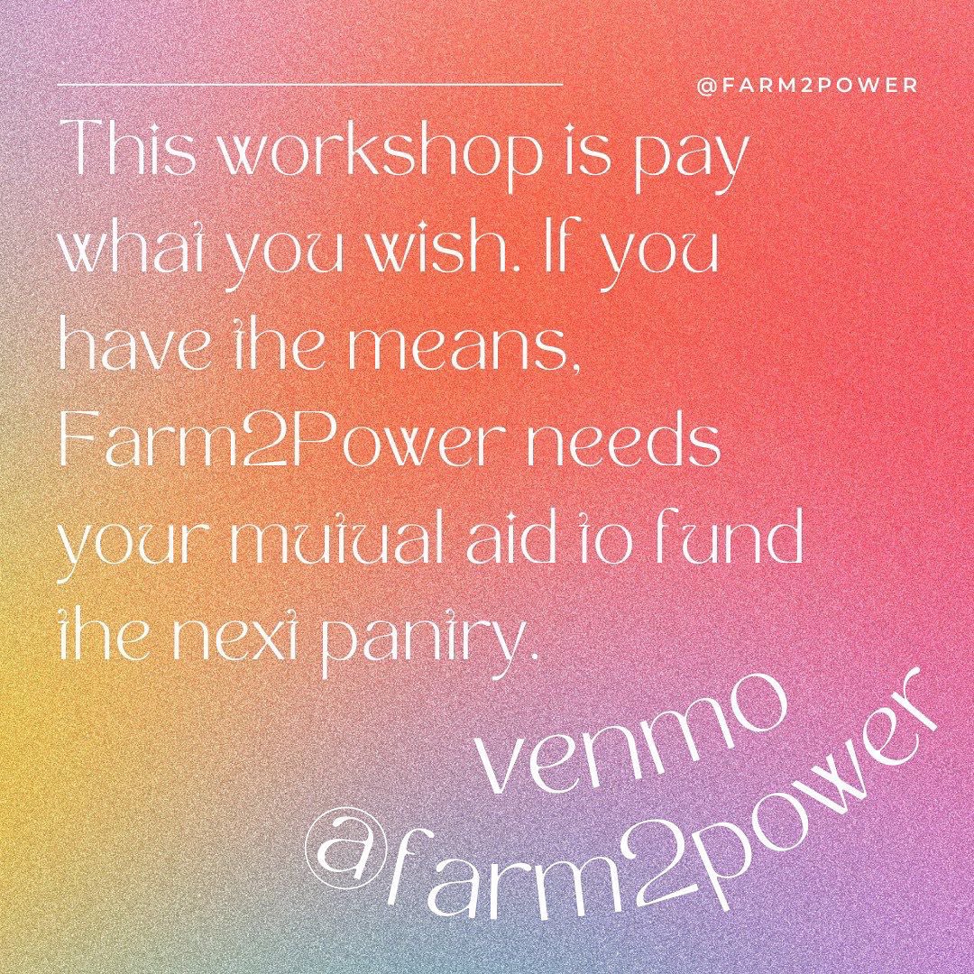 farm2power's tweet photo. Second workshop alert! Join us in a great conversation around relations to land, soil philosophy, and so much more 🌱 

Visit https://t.co/L9fNJayaEq to sign up! https://t.co/5RZntD0wKM