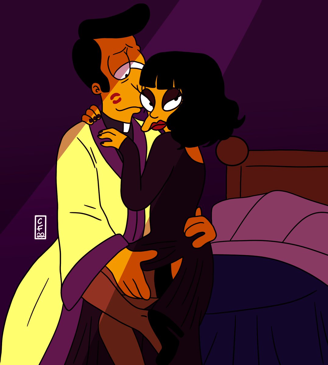 Prizillax's tweet photo. You're mine #simpsona #simpsons #reverendlovejoy #timothylovejoy #maraparrish #oc #ocxcanon https://t.co/2Cq6fTQp4l