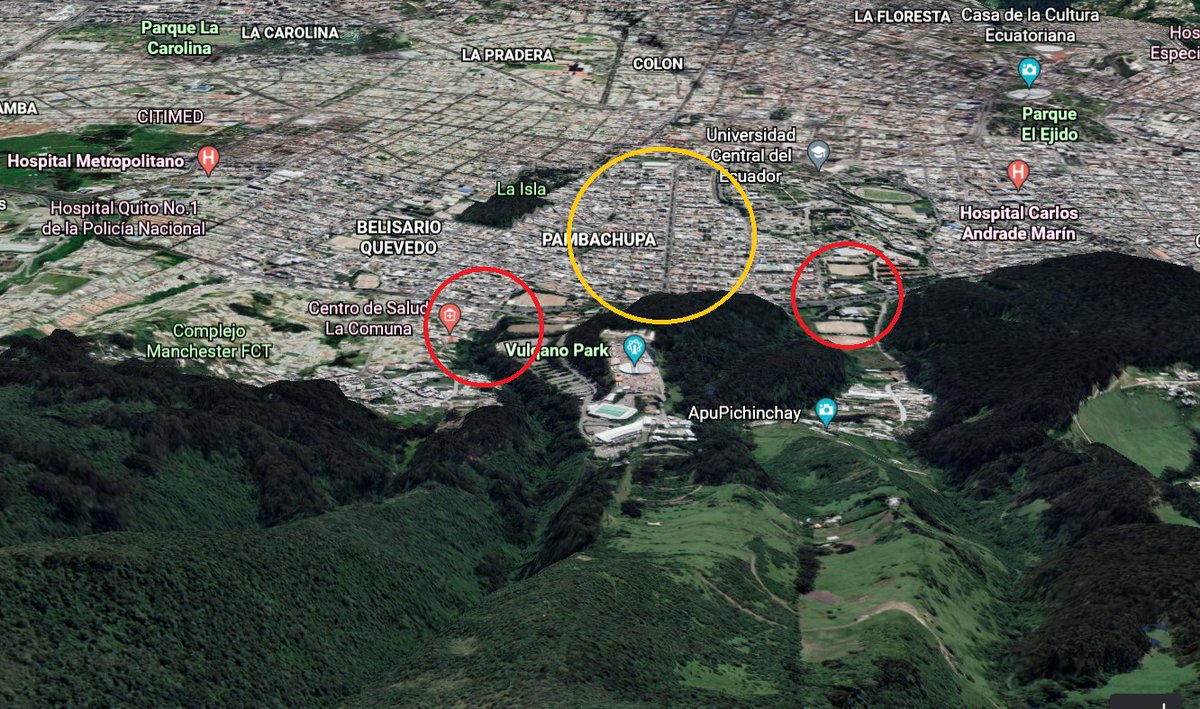 ze_cobo's tweet image. El desastre en #LaGasca no es novedad. Aparte de la nula gestión de laderas, la ciudad rellenó las quebradas que actuaban como drenaje natural de estas laderas. 
Marco en rojo las dos quebradas rellenadas y en amarillo la zona histórica de drenaje. No le culpen a la lluvia.