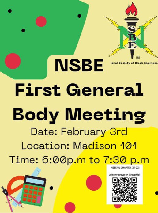 Join us for our first NSBE meeting of the Spring Semester. This meeting we’ll be having a fun and healthy activity! Don’t miss out!! 🍀🎉💪🏽