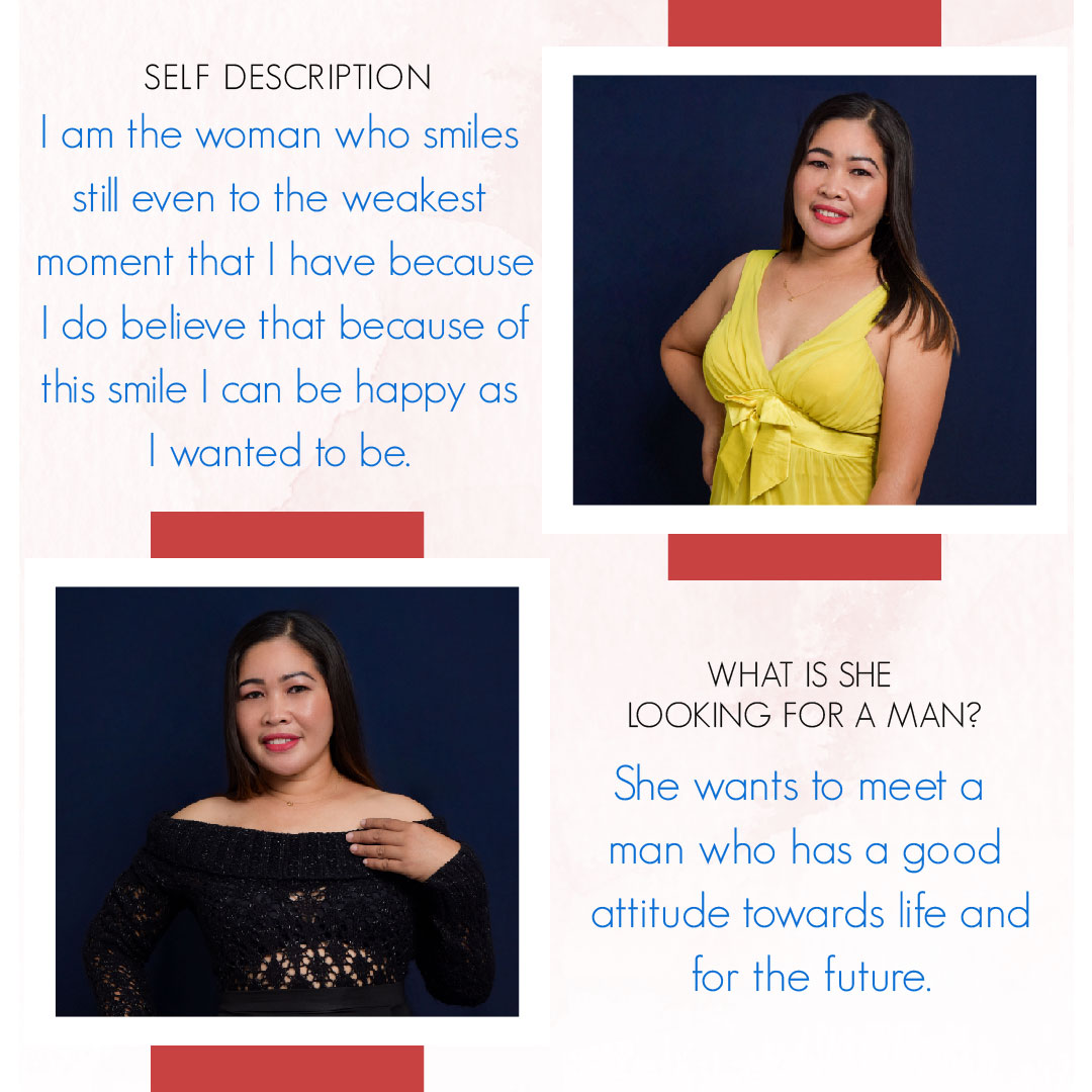 Meet this beautiful woman from Cebu City, Philippines with ID: 205766, Flordelisa!

Chat with her today at bit.ly/3L2dGWQ

#cebuwomen #cebuana #singlewoman #wifematerial #matchmaking #pinaywife #datingexpert
