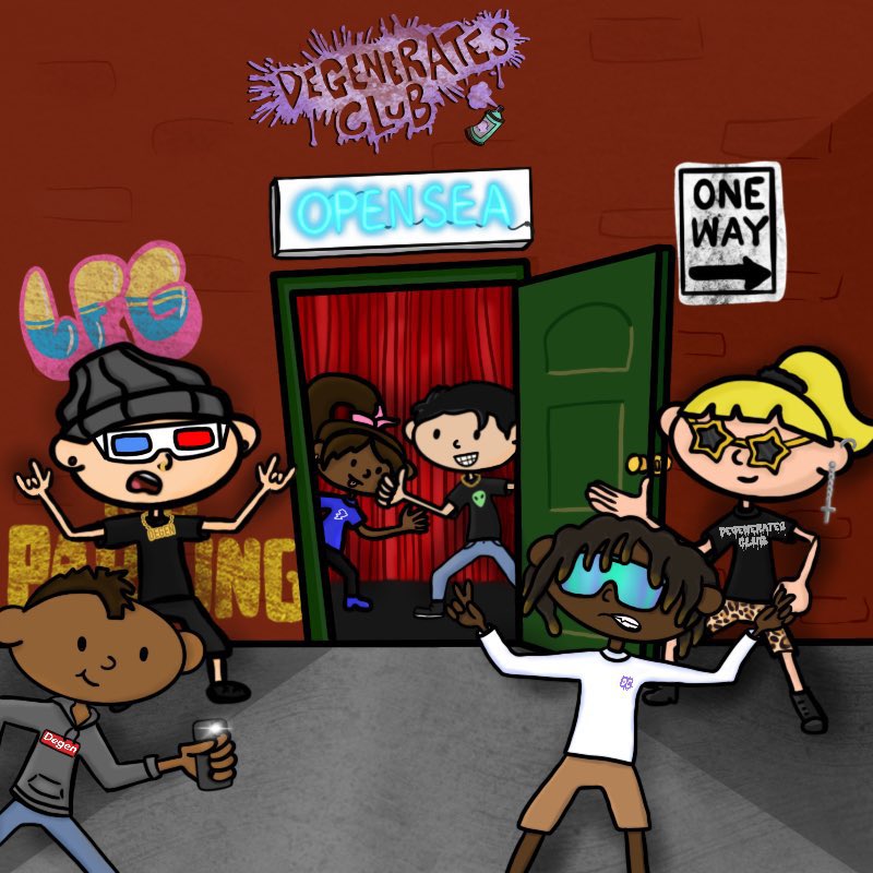 Degenerates Club is minting NOW! 0.04 eth - degeneratesclub.webflow.io

✅ P2E in development 
✅ Heavily community driven 
✅ Fully doxxed team 
✅ Long term goals  

Join the club! 🏴‍☠️ - discord.gg/zrT22WG33v