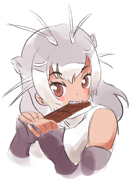 チョコレートを食べるオオカワウソさん 