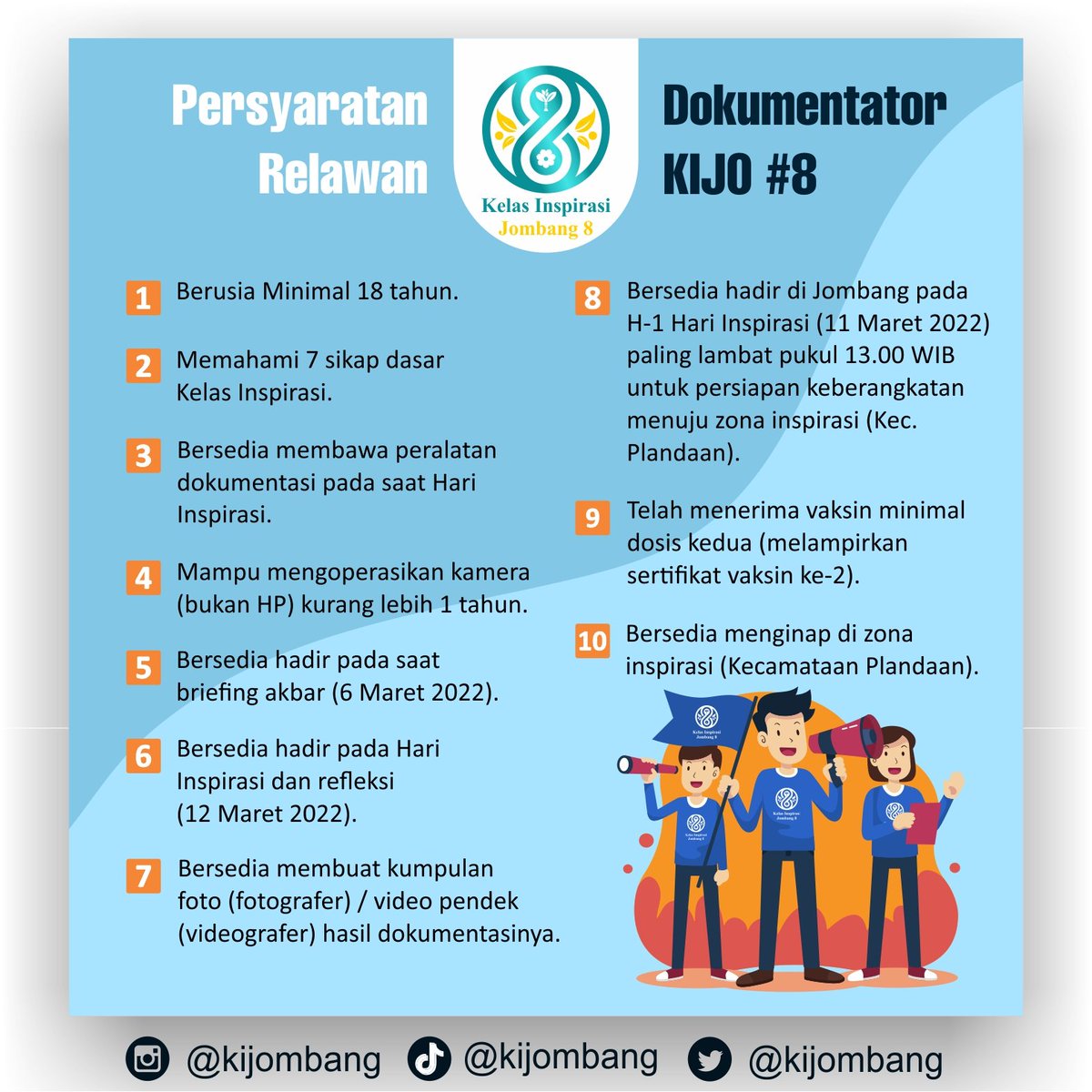KIJombang's tweet photo. Halo sobat KIJO!
Kelas inspirasi Jombang sedang mengadakan open recruitment relawan nih. 
Yuk daftarkan diri kamu! https://t.co/brvw957FMi