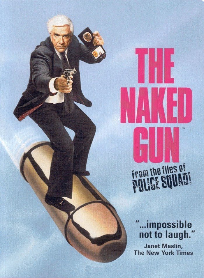 The Naked Gun (1988) is a flawless comedy following the intrepid detectives of Los Angeles' elite Police Squad as they stumble through their mission to prevent the assassination of the Queen of England. The sequels are great as well.