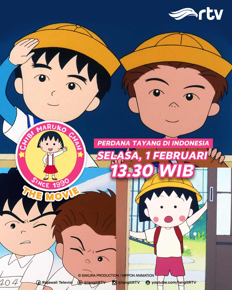 langitRTV's tweet photo. Persahabatan Chibi, Ono dan Sugiyama terancam retak setelah mengikuti pertandingan olahraga nih guys. Waduh apa yaa yang membuatnya retak? 

Nantikan kisahnya siang ini pkl. 13.30 WIB di RTV Makin Cakep. 

#RTVDigital #ChibiMarukoChanMovieRTV #ChibiMarukoChanMovie https://t.co/mT1RsON9wv
