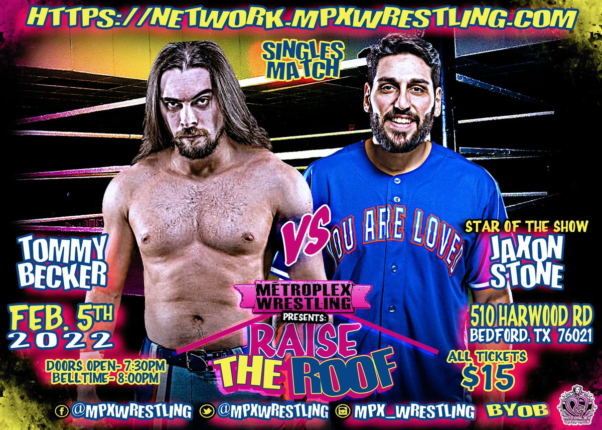 MPXWrestling's tweet photo. This Saturday @TheTommyBecker vs. @JaxonStone_ https://t.co/fGY6dkI1DY