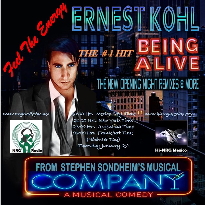 ErnestKohl's tweet photo. ERNEST KOHL'S NEW MAXI-SINGLE "BEING ALIVE" - THE NEW OPENING NIGHT REMIXES &amp; MORE FROM STEPHEN SONDHEIM'S MUSICAL REVIVAL "COMPANY" HITS #1 AGAIN ON RADIO = ERNEST KOHL's 135th #1HIT!!!💥
#1HIT @CompanyBway #CompaNY #StephenSondheim #DanceMusic #Radio #Club #EDM #HiNRG #Top50Hit https://t.co/ediMfdtafb