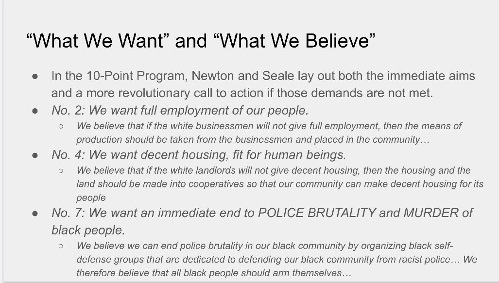 SocialistsWM's tweet photo. A brief overview of the Black Panther Party from today's education presentation, 1/31/22: https://t.co/yZETppfgoz