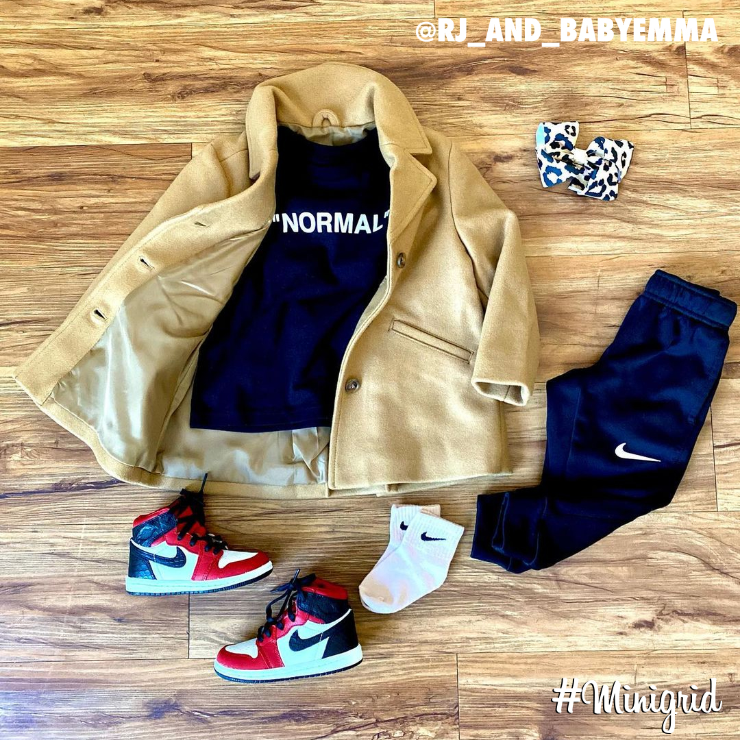 minigrid's tweet photo. Today's top #minigrid is by @rj_and_babyemma.
▫️ #ArrowsAndTulips #Tee 
▫️ #Gapkids #Jacket
▫️ #Nike #Pants &amp; #Socks 
▫️ #Jordan1 #TieDye #Toddler https://t.co/kSbR93Tssj