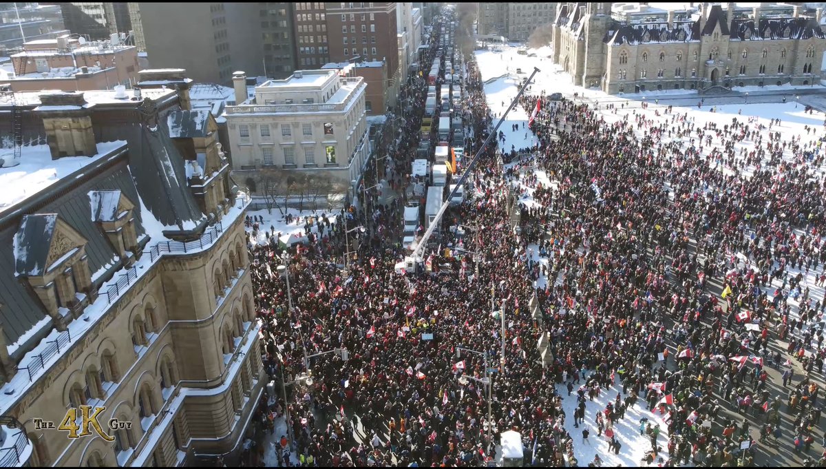 CherylGameon's tweet photo. #CanadianWay #FreedomConvoy2022 Thanks to @the4kguy for incredible drone footage of downtown Ottawa https://t.co/Jaup5Tg1oR