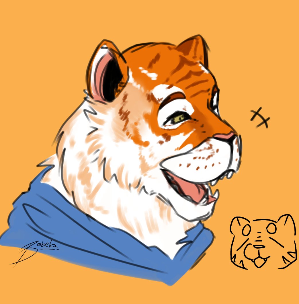 BebelaSC's tweet photo. 🐯 tigre!!! Yei!! 

   Acho que vou começar a desenhar furry kkksk

#tigre #ilustracion #drawing https://t.co/Ou099lX1Bd