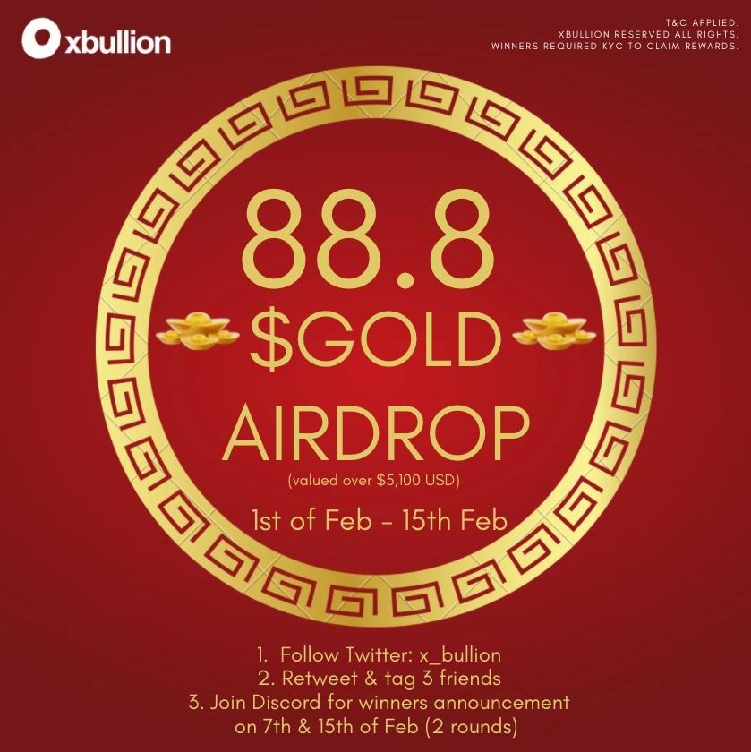 x_bullion's tweet image. What better way to celebrate the Lunar New Yea than the gifting of GOLD!
 
Follow the instructions below to participate in our golden Airdrop 🥳