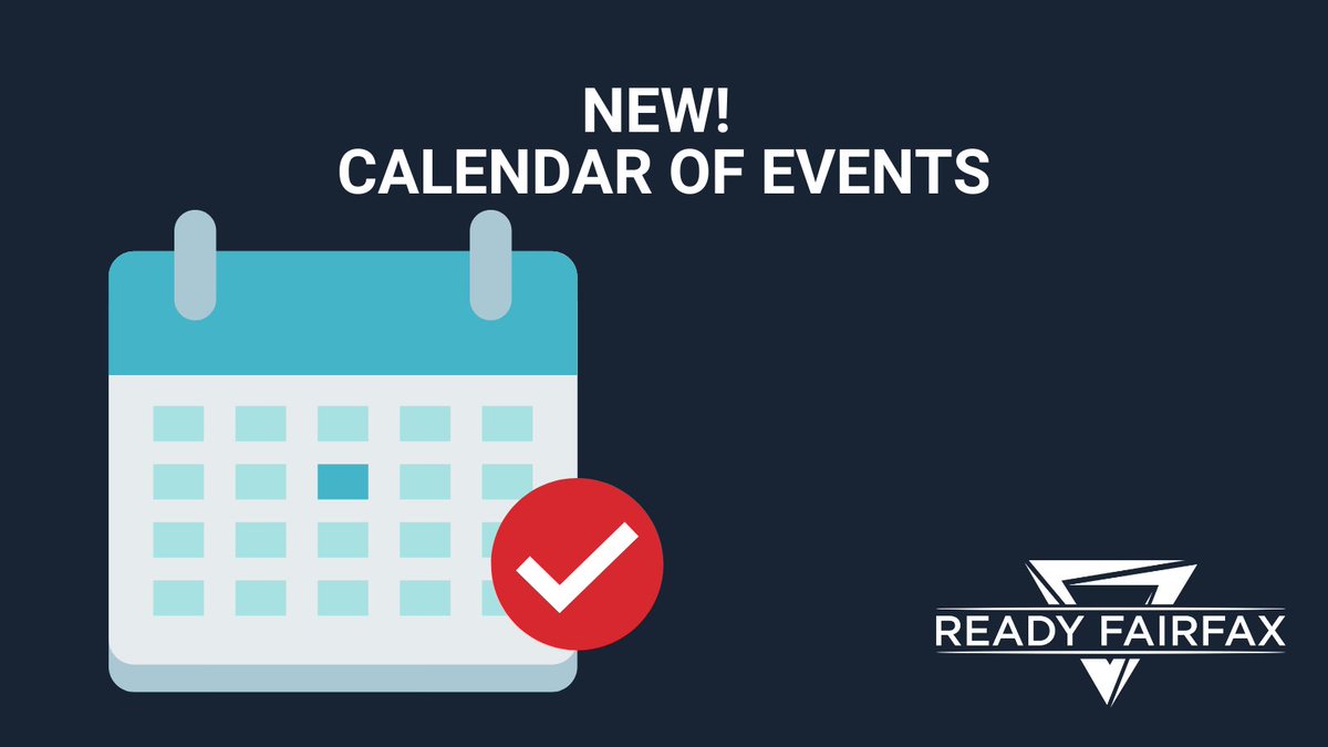 ReadyFairfax's tweet photo. 📅 NEW!
Are you interested in learning more about preparedness? Take a look at our new calendar and join one of our upcoming events (virtually for now). 

Calendar: https://t.co/wCNXU2kqZ2 https://t.co/TC12YPjJpK